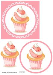 Cupcake Card Front Pink