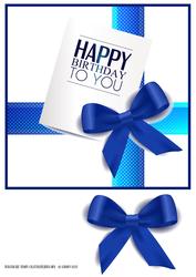 Blue Tone Birthday Card Topper