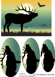 Elk Silhouette Pyramid Topper Birthday Father's Day