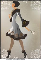 Beautiful Fashion Lady Dressed in Silver