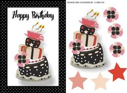 Birthday Cake & Teacups - Topper / Card Front