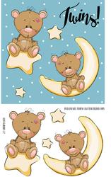 Twins - Bear Card Front / Topper