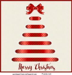 Ribbon Christmas Tree Topper / Card Front