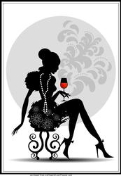 Fashion, Wine & Diamonds Card Front / Topper