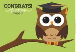 Graduation Owl - Congratulations Topper