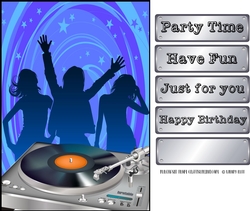 DJ Dance Disco Card front / Topper