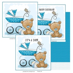 Boy Teddy Bear Mini Kit - new baby, birthday, child.