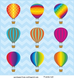 Square Hot air balloons card front / topper