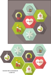 Hipster Christmas card front / topper