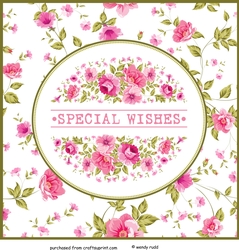 FLORAL SQUARE CARD FRONT / TOPPER SPECIAL WISHES