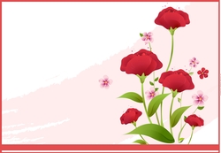 Blank card front / topper - Poppy / Poppies