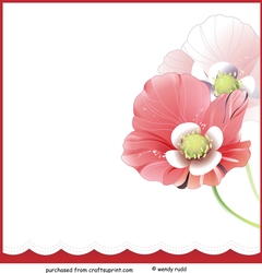 Blank card front / topper - Poppy / Poppies Square