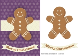 Christmas Gingerbread man Card front / Topper 
