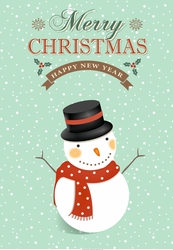 RETRO CHRISTMAS SNOWMAN Card front / Topper