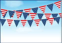 American Flag Bunting - Veteran / Independence day topper card front