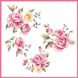 4 sprays of Roses Embellishments for cards / scrapbook