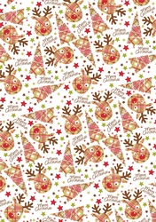 Reindeer, trees & stars Backing Paper - card fronts / toppers