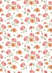 Vintage rose Floral Paper - card fronts / toppers
