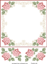 Blank Roses & Swirls Card front / Topper
