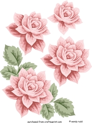 Pink Rose Decoupage Topper scrapbook