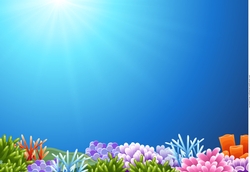 Coral reef card front / topper Under the sea