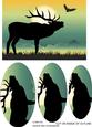 Elk Silhouette Pyramid Topper Birthday Father's Day