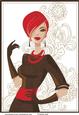 Redhead Fashion Lady Card / Topper