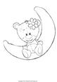 Baby Bear on Moon Digital Stamp for Colouring