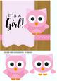 Girl Owl Baby Topper for Card Front