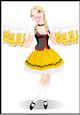 Cheers! Girl with Beer Card Front / Topper