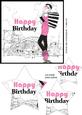 Fashion Girl Birthday Topper / Card Front