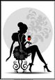 Fashion, Wine & Diamonds Card Front / Topper