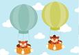 Fox Couple in Hot-air Balloon Topper