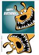 Cartoon Dog Birthday Card Front / Topper