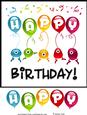 Alien Birthday Card Front / Topper