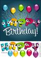 Birthday Cartoon Card Front / Topper