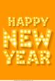 Neon Lights New Year Card Front / Topper