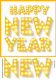 Neon Lights New Year Card Front / Topper