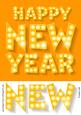 Neon Lights New Year Card Front / Topper