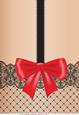 Ornate Bow & Lace Stocking Card Front / Topper