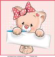 Cute Kitten Cat Card Front Topper - Blank