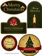 5 Christmas Toppers for Card Fronts / Tags/ Scrapbooks