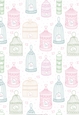 Vintage Birdcage Backing Paper for cards / scrapbooks lrg