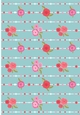 Shabby Rose backing paper vintage blue - green