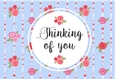 Thinking of you - Shabby cic vintage rose card front / topper
