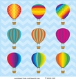 Square Hot air balloons card front / topper