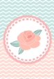 Chevron, Lace & a Rose - Blank card front / topper