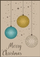 Modern Christmas Baubles - Card front / topper