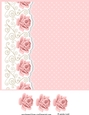 Blank card front / topper - Pink Roses, Swirls & Polka Dots