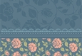 Blank card front / topper - Roses, Lace & stitching
